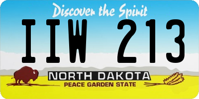 ND license plate IIW213