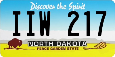 ND license plate IIW217