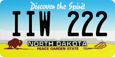 ND license plate IIW222