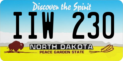 ND license plate IIW230