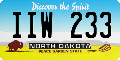 ND license plate IIW233