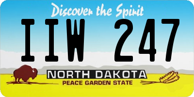 ND license plate IIW247