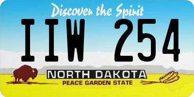 ND license plate IIW254