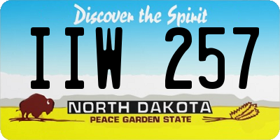 ND license plate IIW257