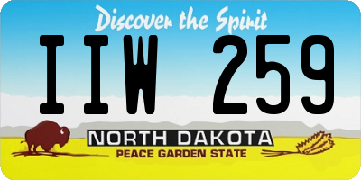ND license plate IIW259