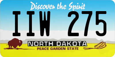 ND license plate IIW275