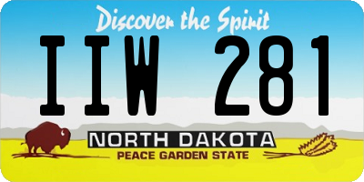 ND license plate IIW281