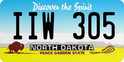 ND license plate IIW305