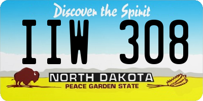ND license plate IIW308