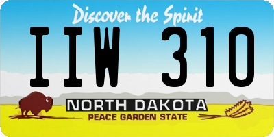 ND license plate IIW310