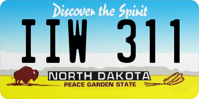 ND license plate IIW311
