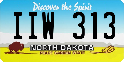 ND license plate IIW313