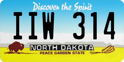 ND license plate IIW314
