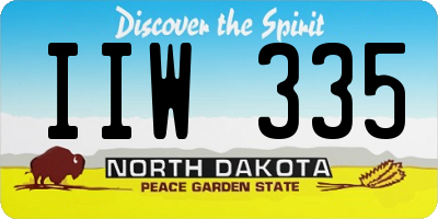 ND license plate IIW335