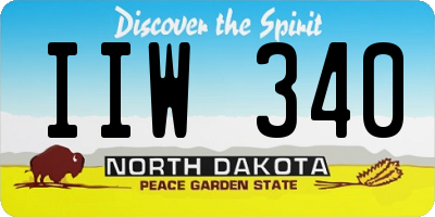 ND license plate IIW340