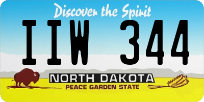 ND license plate IIW344