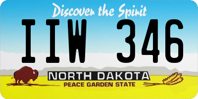 ND license plate IIW346