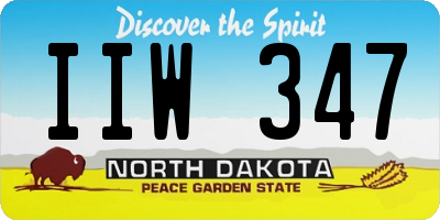 ND license plate IIW347
