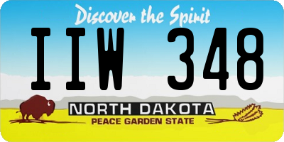 ND license plate IIW348