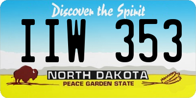 ND license plate IIW353