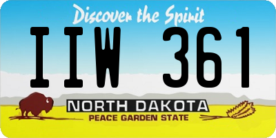 ND license plate IIW361
