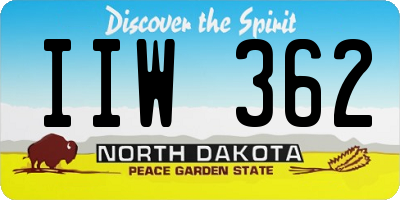 ND license plate IIW362