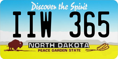ND license plate IIW365