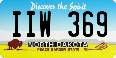 ND license plate IIW369