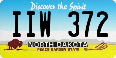 ND license plate IIW372