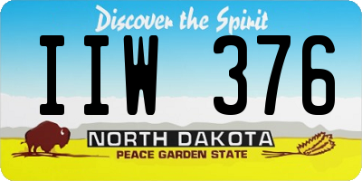 ND license plate IIW376