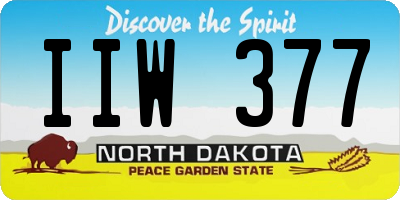 ND license plate IIW377