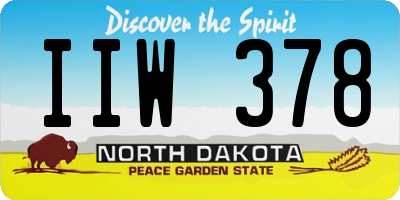 ND license plate IIW378