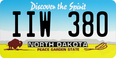 ND license plate IIW380