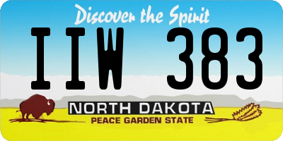 ND license plate IIW383