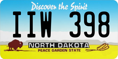 ND license plate IIW398