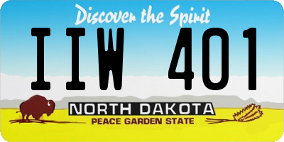 ND license plate IIW401