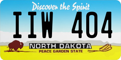 ND license plate IIW404