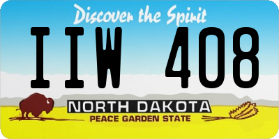 ND license plate IIW408