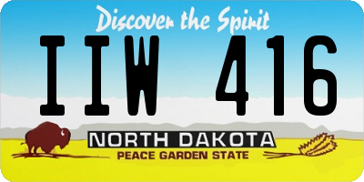 ND license plate IIW416