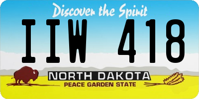 ND license plate IIW418