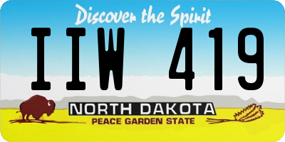ND license plate IIW419