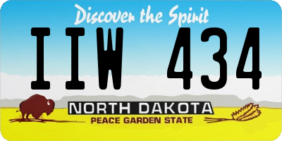 ND license plate IIW434