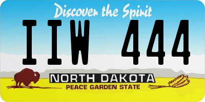 ND license plate IIW444