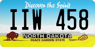 ND license plate IIW458