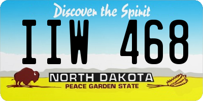 ND license plate IIW468