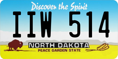 ND license plate IIW514
