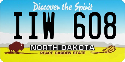 ND license plate IIW608