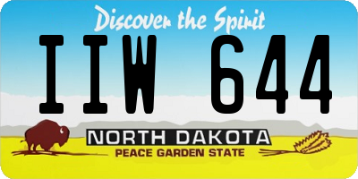 ND license plate IIW644