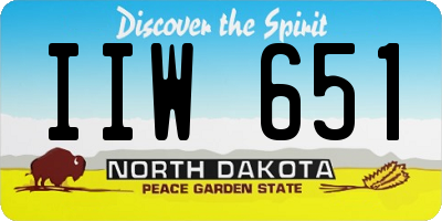 ND license plate IIW651