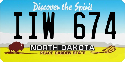 ND license plate IIW674